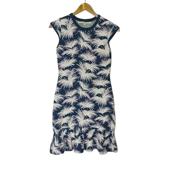 Rachel Rachel Roy Stretch Knit Palm Print Cap Sleeve Dress Size M - Picture 1 of 10